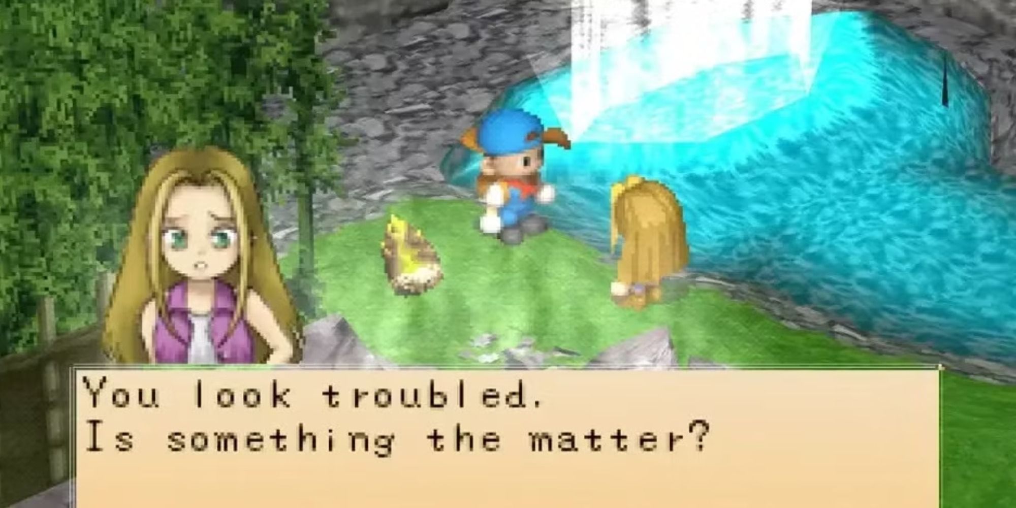 The player character talks to Karen in Harvest Moon: Back to Nature.