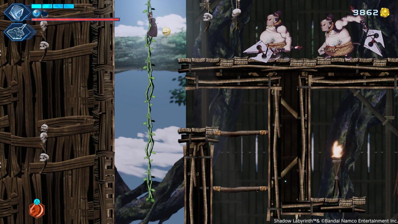 Reference the vines to keep heading upward.