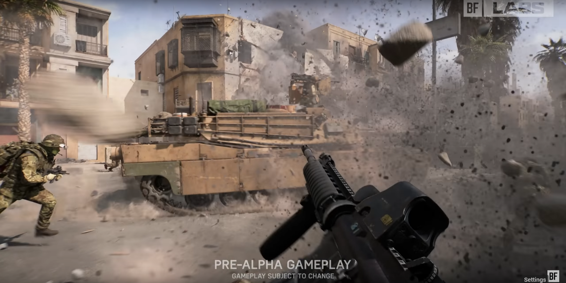 Battlefield 6 US Soldier with M4A1 Rifle and M1 Abrams Tank