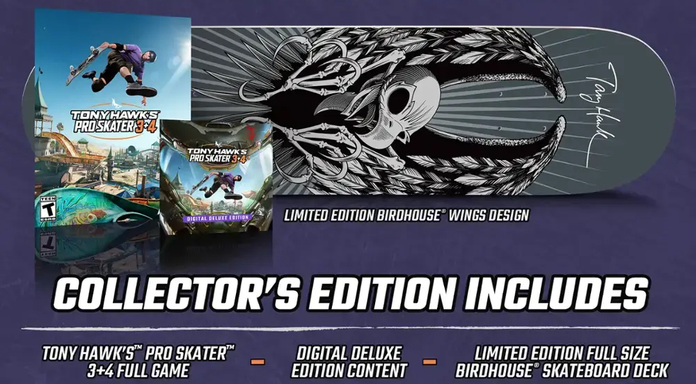 Everything included in Tony Hawk's Pro Skater 3+4 Collector's Edition