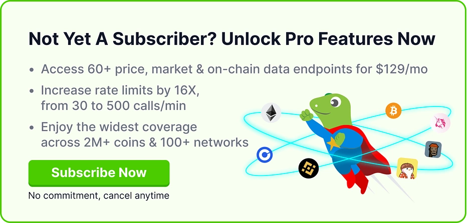 DEX Data API for onchain tokens and crypto liquidity pools - CoinGecko API