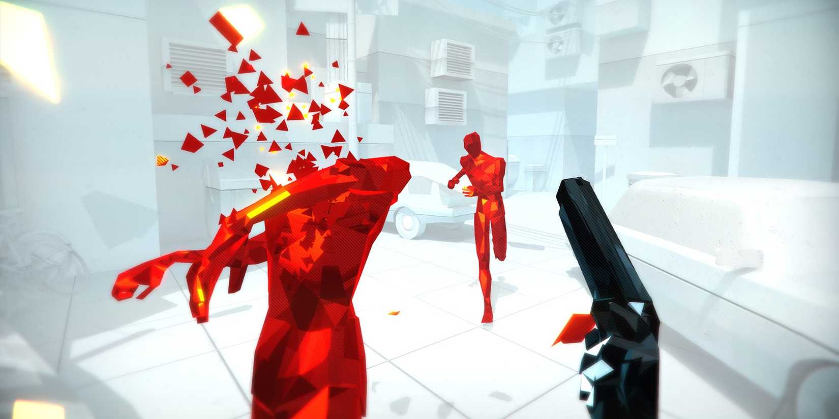 Shooting an enemy in Superhot