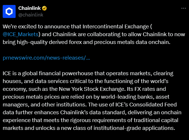 Chainlink tweet ICE