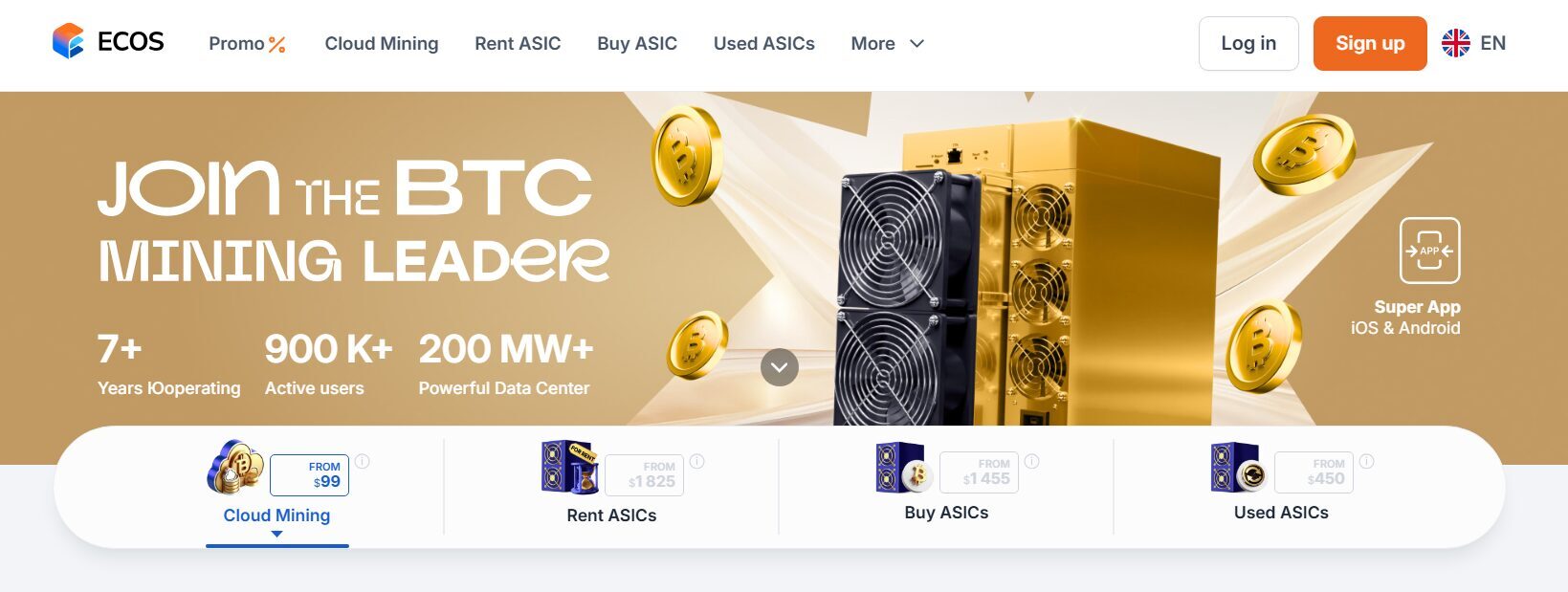 2. ECOS — All-in-One Mobile App with Wallet and Cloud Mining