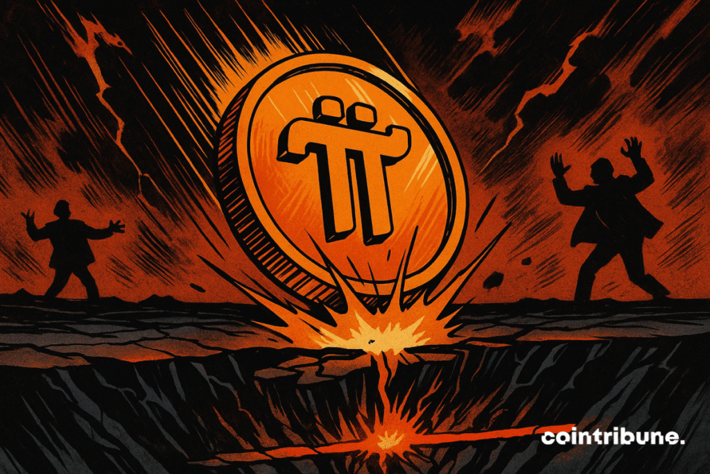 La crypto Pi Network tombe vers un sol fissuré.