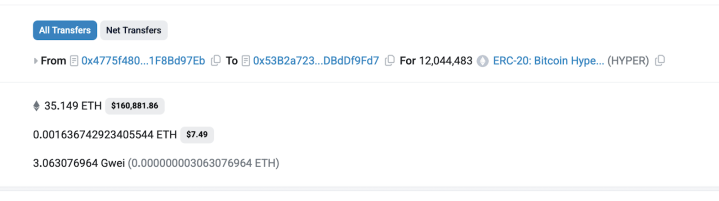 HYPER whale purchases presale tokens