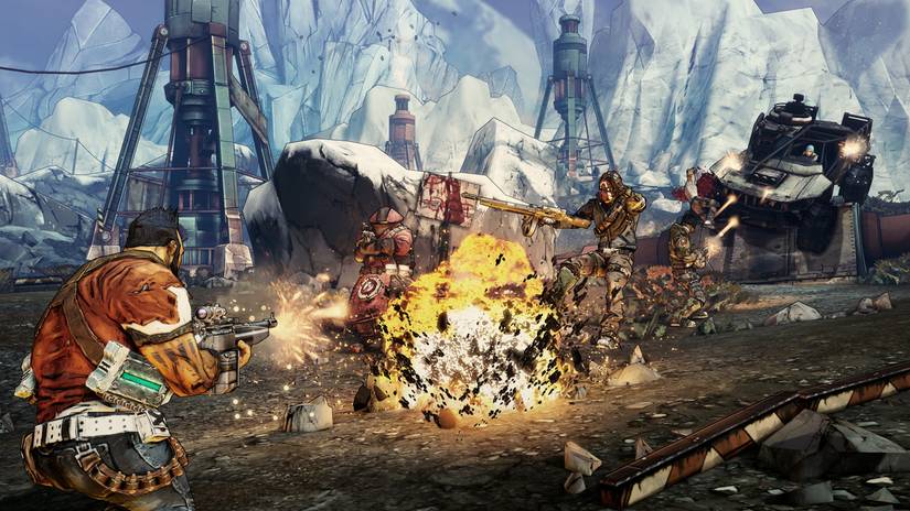 Salvador shoots bandits in Borderlands 2