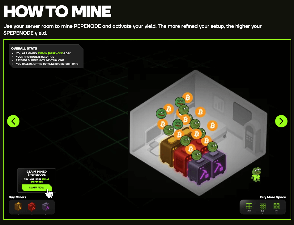 A portion of Pepenode's website showing how it works.