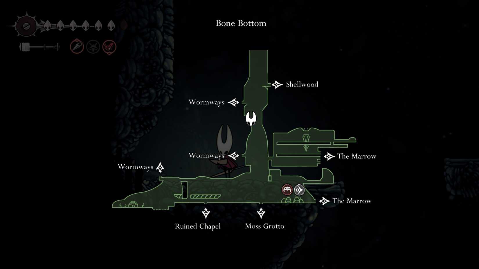 Map of the location of the missing courier in Silksong