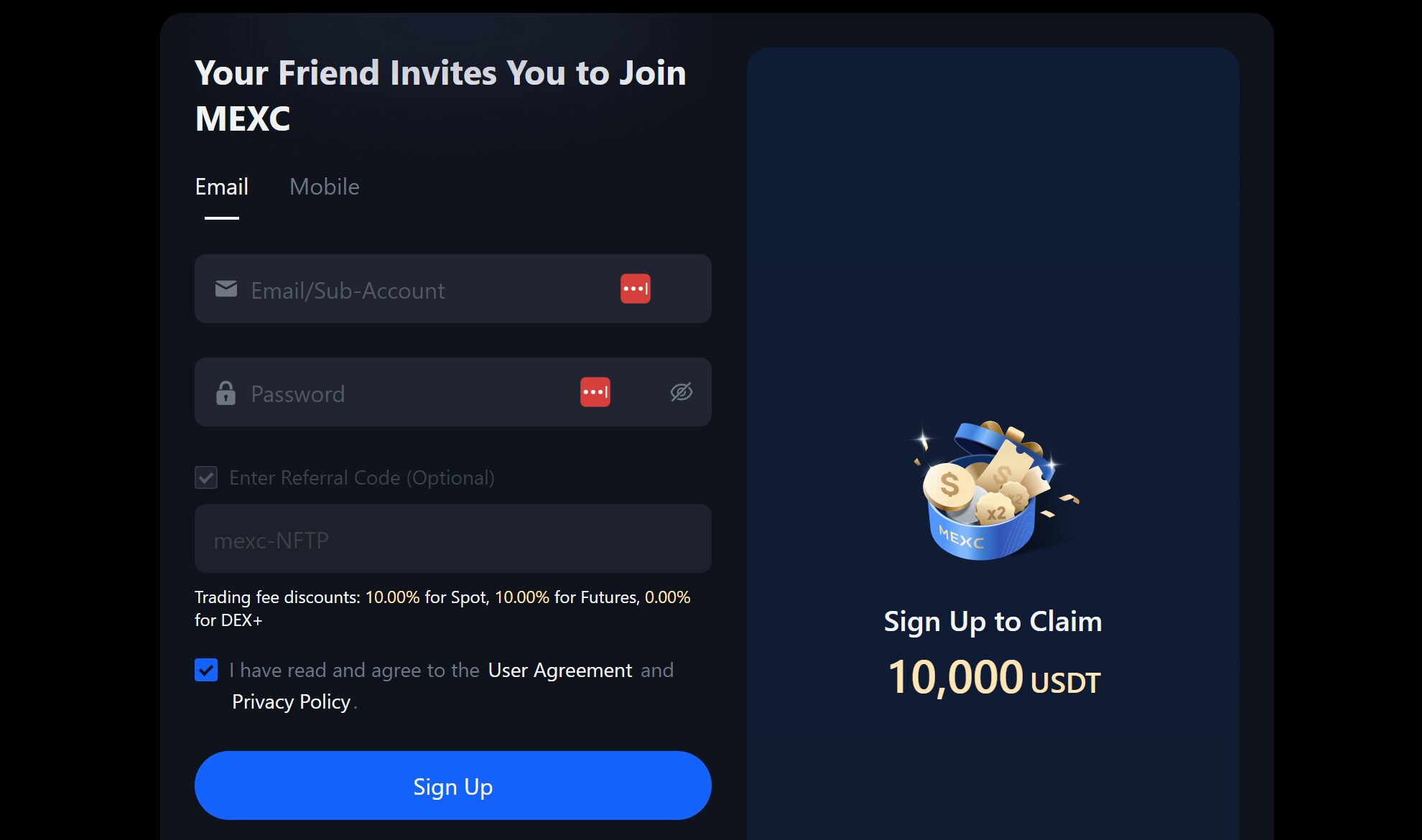 Step 1: Create an MEXC Account