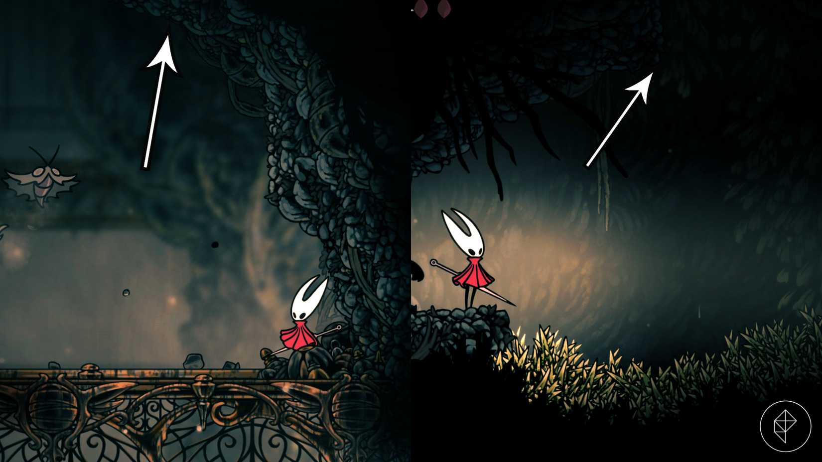 The path to the Putrified Ducts in Silksong.