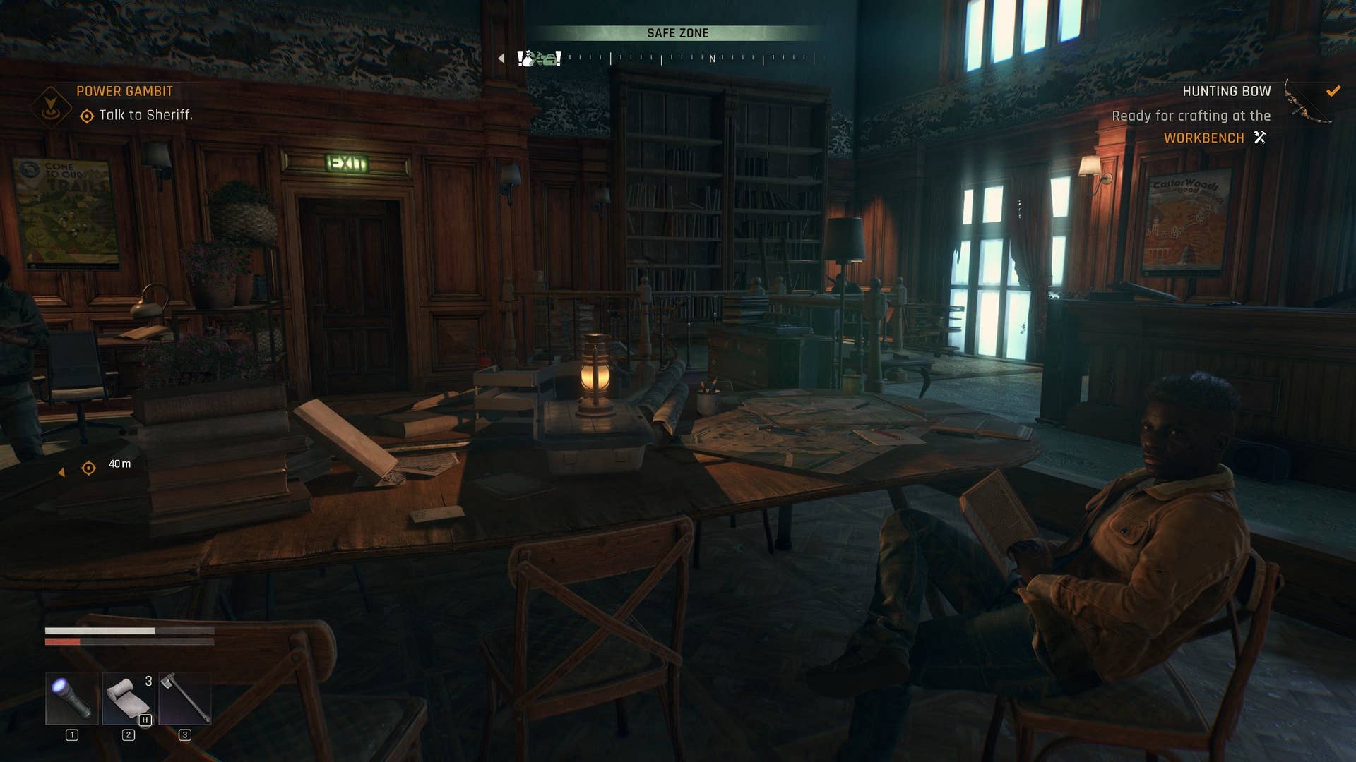 Resistance members gathered in a town hall office in Dying Light: The Beast.