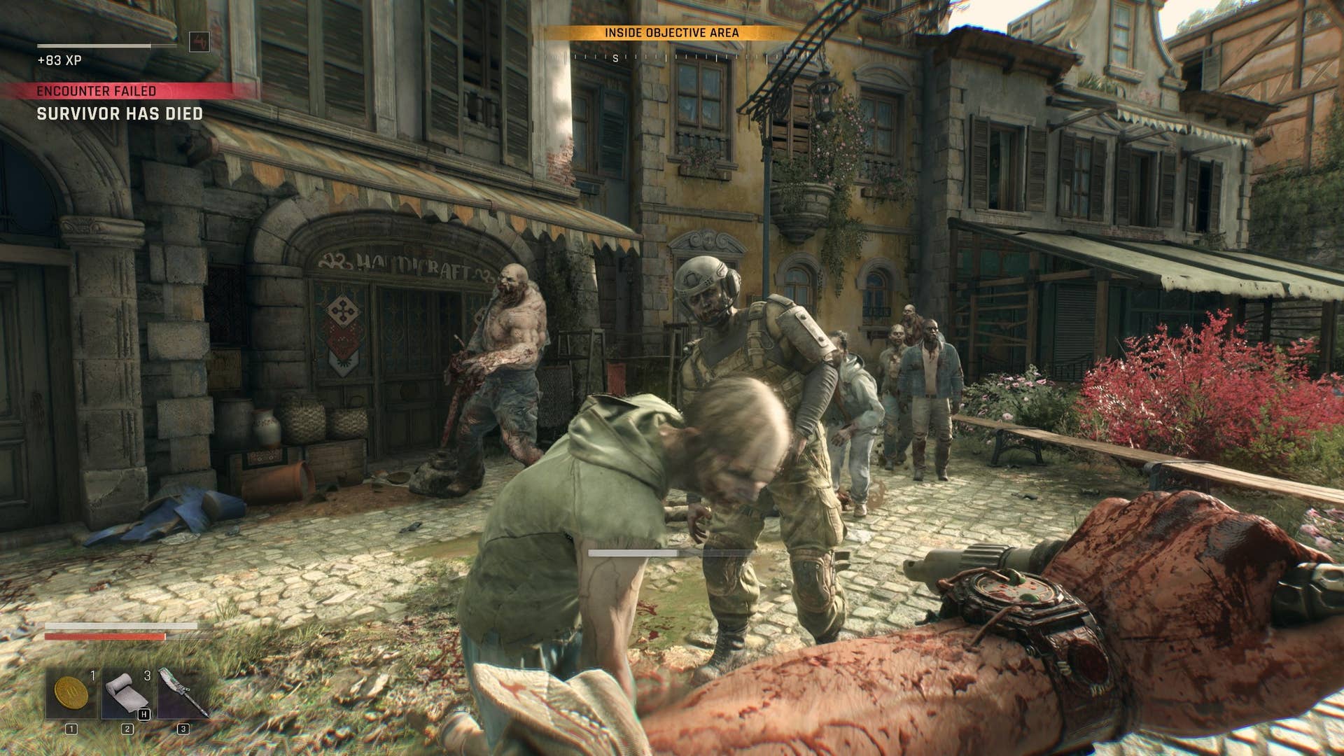 Facing a horde of zombies in Dying Light: The Beast.