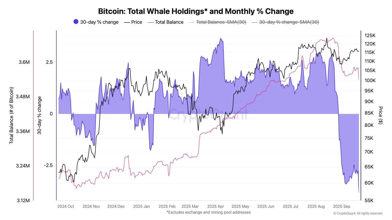 Bitcoin Total Whale Holdings  