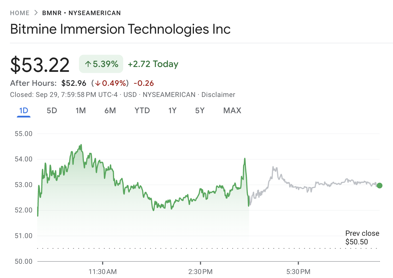 BitMine (BMNR) Stock Performance