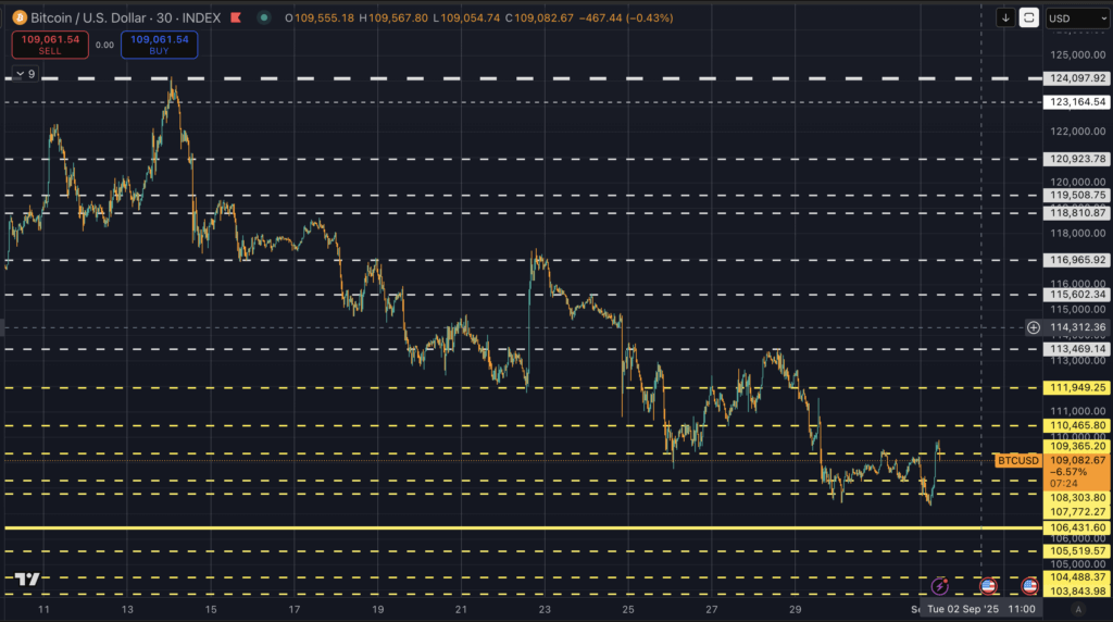 Bitcoin price August (Source: TradingView)