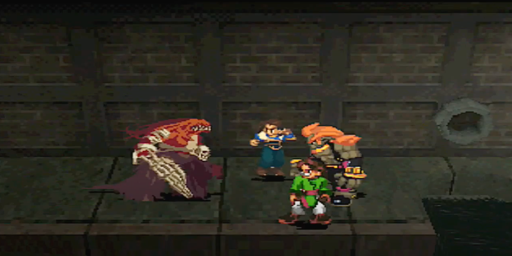 The player and their party fighting Redrum (Xenogears)