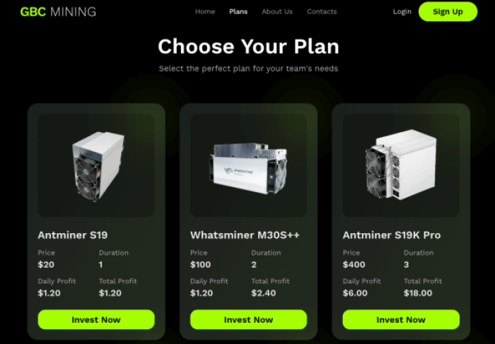 A small selection of GBC Mining's plans.