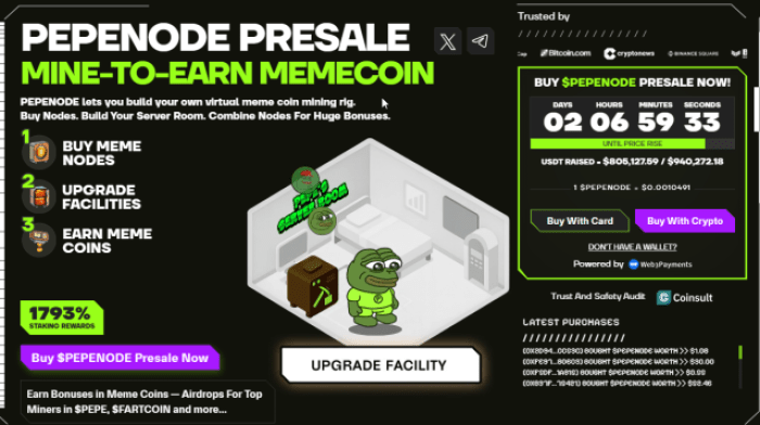 How Pepenode’s meme coin mining works