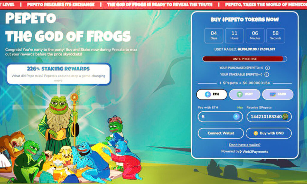 Pepeto Mania: $6.7M Presale & Exchange Demo Launch