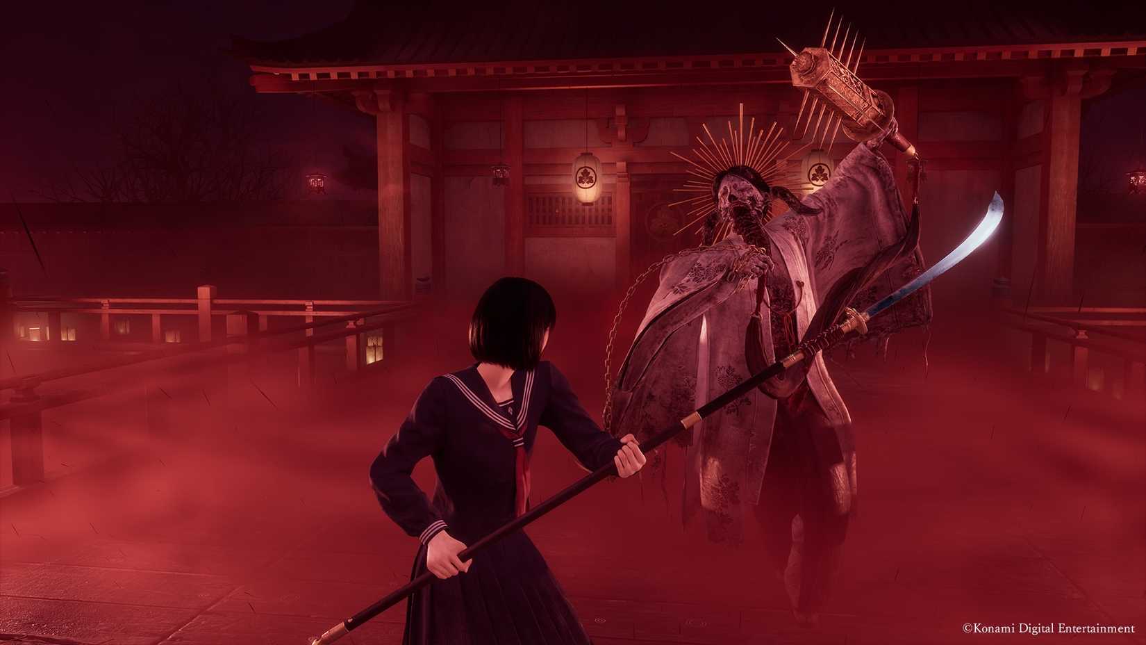 Hinako battles the boss fight version of Sakuko in Silent Hill f