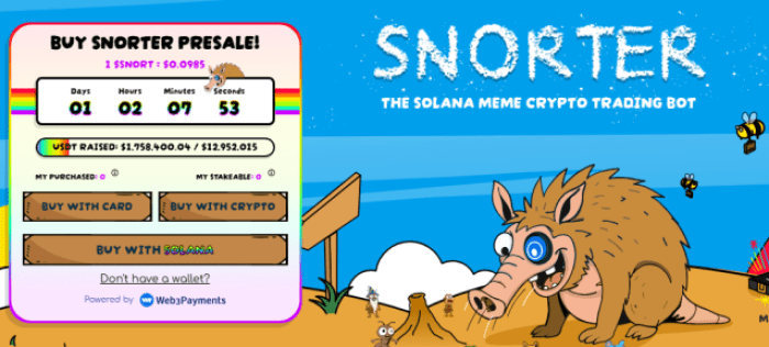 Snorter Token presale page