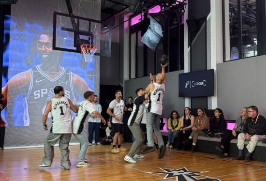 Ledger Op3n Basketball A basketball game in progress at Ledger Op3n.