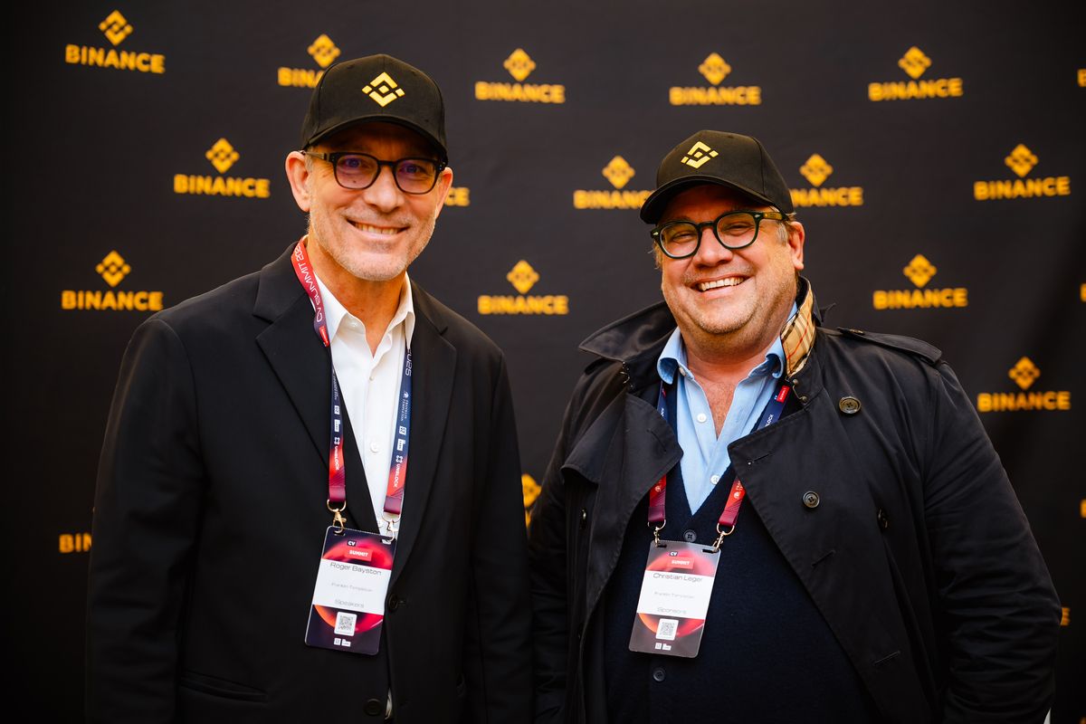 Roger Bayston and Christian Leger of Franklin Templeton at Binance Networking during CV Summit 2025