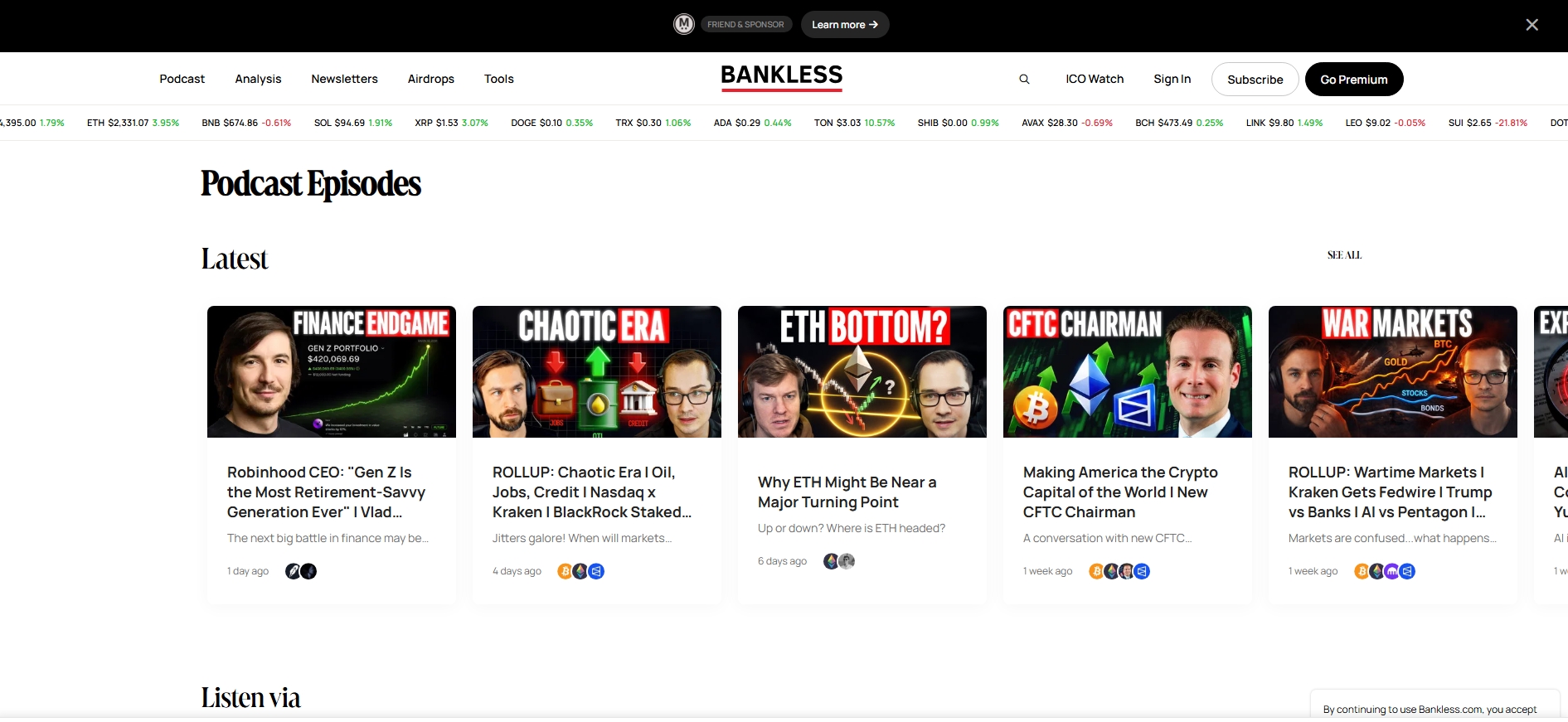 Bankless – Premier Podcast for DeFi & Ethereum Insights
