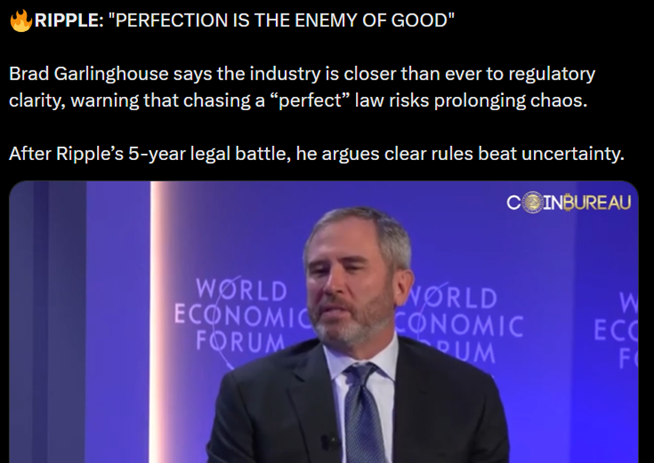 Brad Garlinghouse Offers CLARITY Act update | Source: X, Courtesy of Coin Bureau