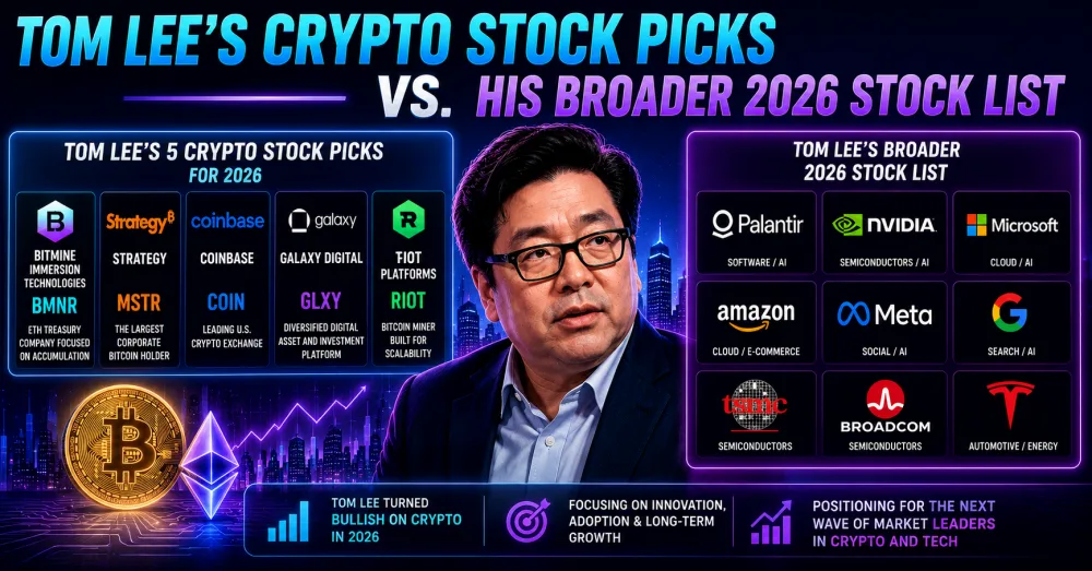 Comparison of Tom Lee’s Crypto Stocks and His Broader 2026 Recommendations